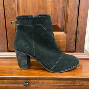 TOMS black suede booties